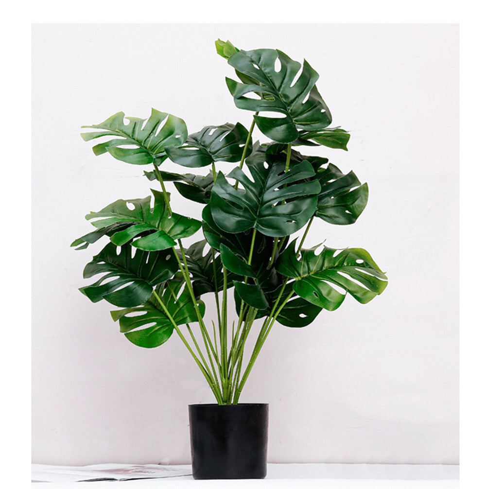 Pack of Two 18-Leaf Real Touch Artificial Monstera Plants Philodendron Trees In Pots