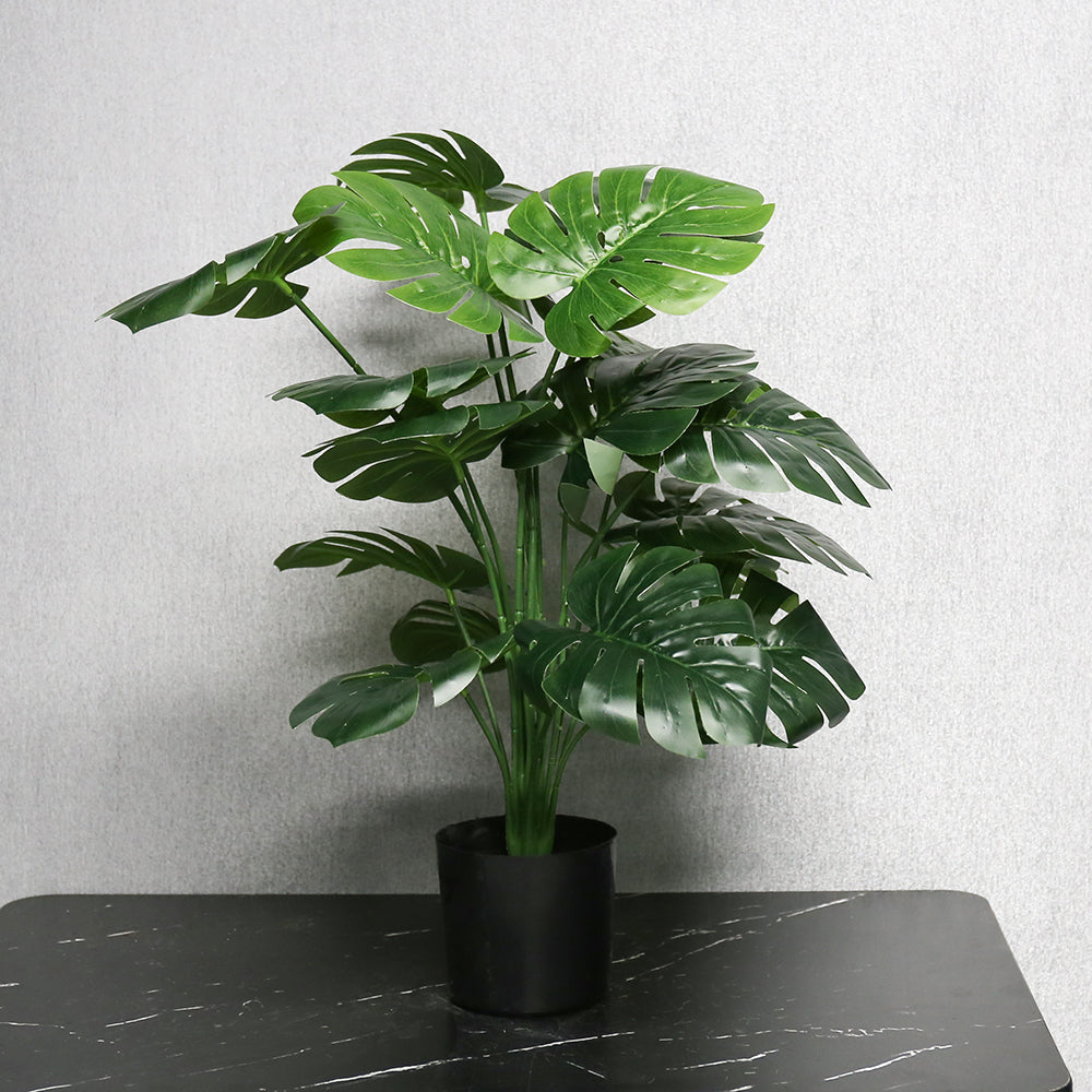 Pack of Two 18-Leaf Real Touch Artificial Monstera Plants Philodendron Trees In Pots