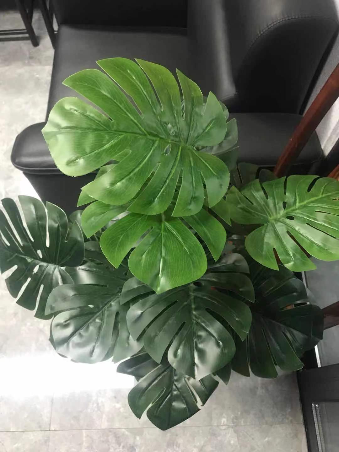 Pack of Two 18-Leaf Real Touch Artificial Monstera Plants Philodendron Trees In Pots