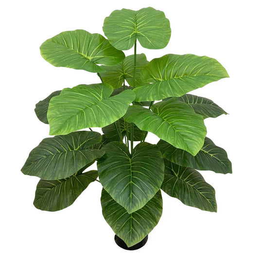 Pack of Two 18-Leaf Real Touch Artificial Elephant's Ears Plants Alocasia Trees In Pots