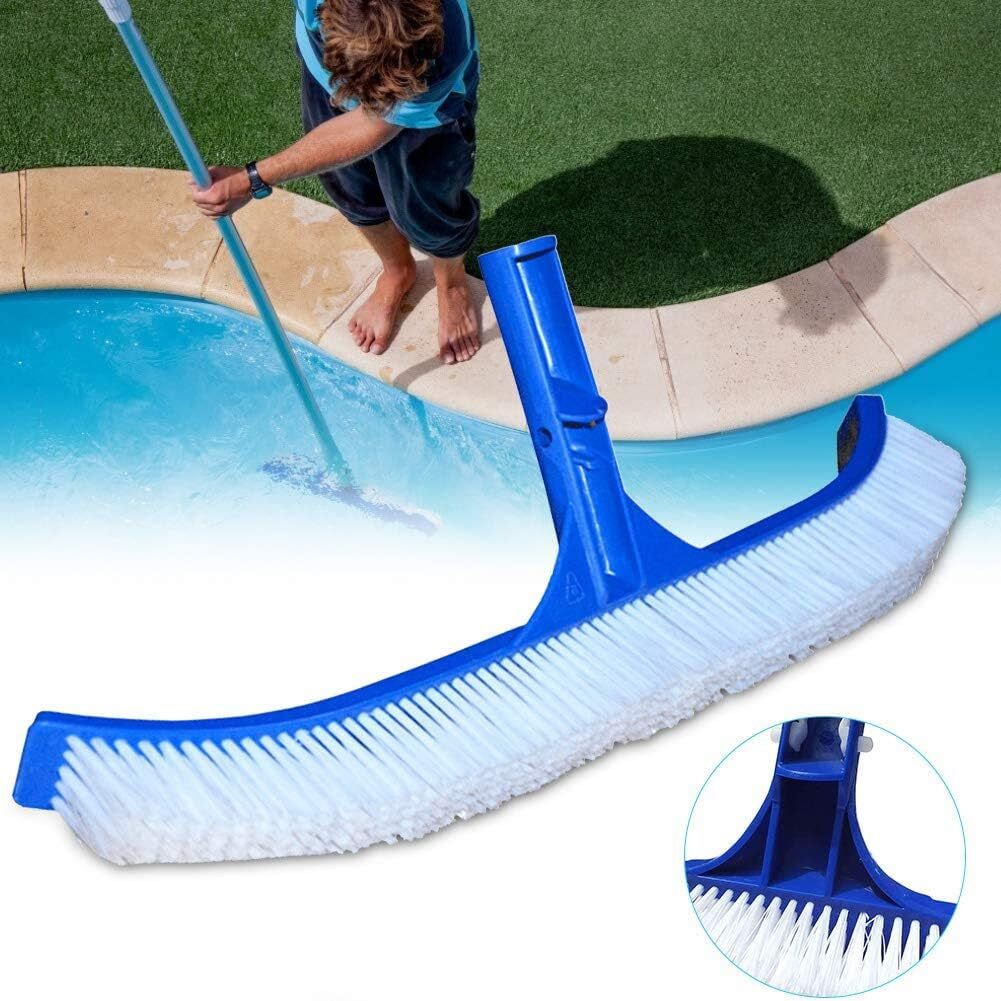 45cm Curved Pool Brush with Nylon Bristles for Cleaning Swimming Pool Walls