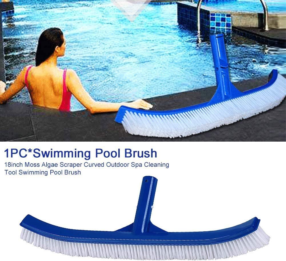 45cm Curved Pool Brush with Nylon Bristles for Cleaning Swimming Pool Walls