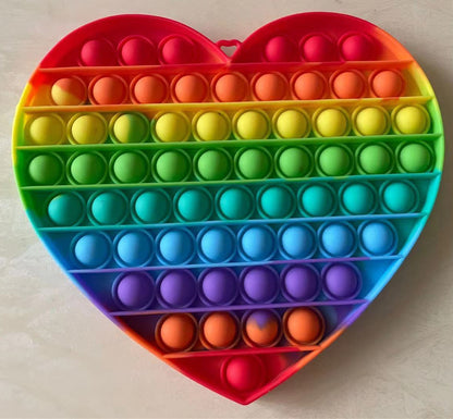 Large 20cm Heart-Shaped Pop It Fun Fidget Toy