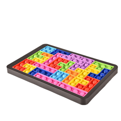 27 PCS Pop It Tetris Puzzle Board Game Building Blocks Toy Set