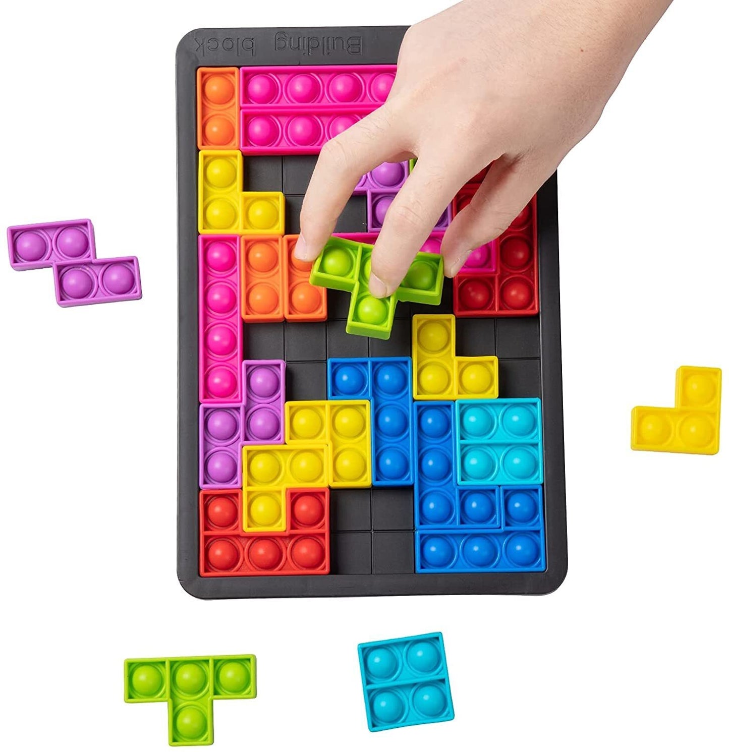 27 PCS Pop It Tetris Puzzle Board Game Building Blocks Toy Set