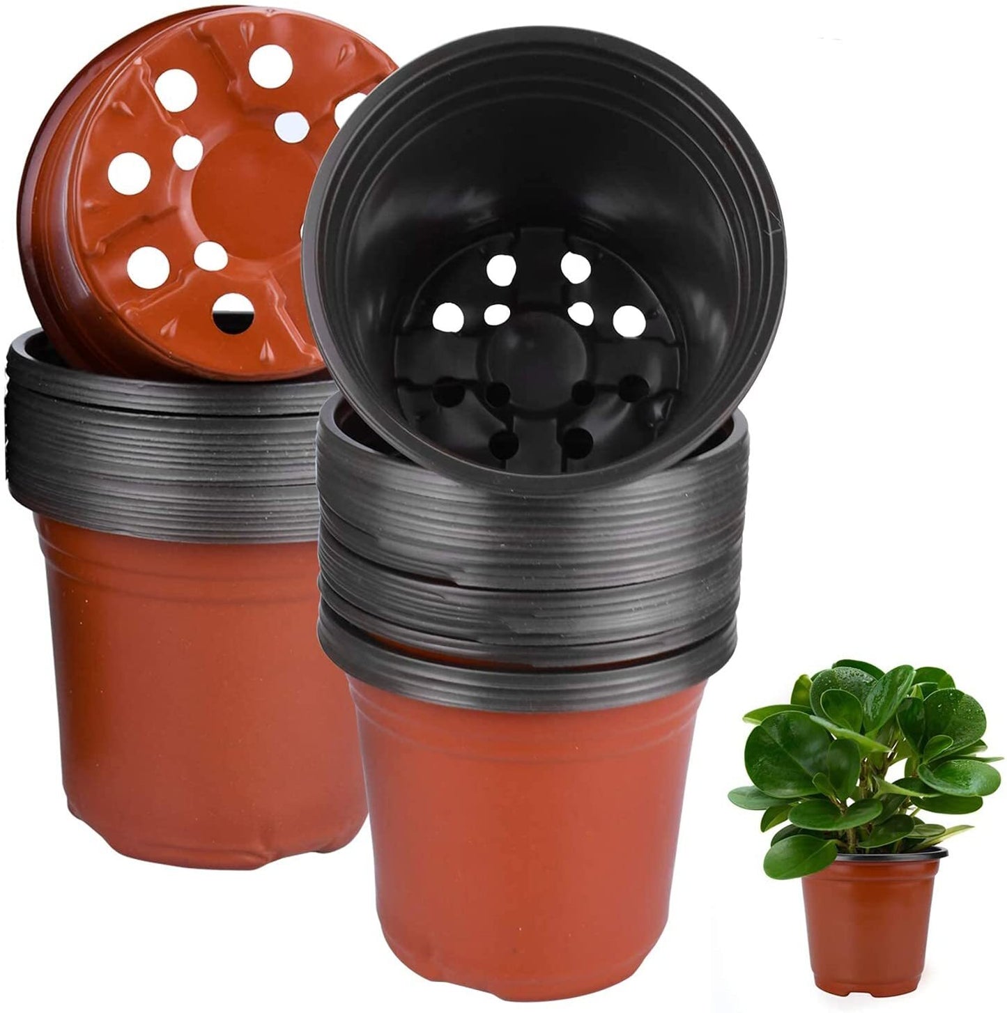 100 X Plant Flower Garden Pots Nursery Seedlings Pot Growing Container (170mm)