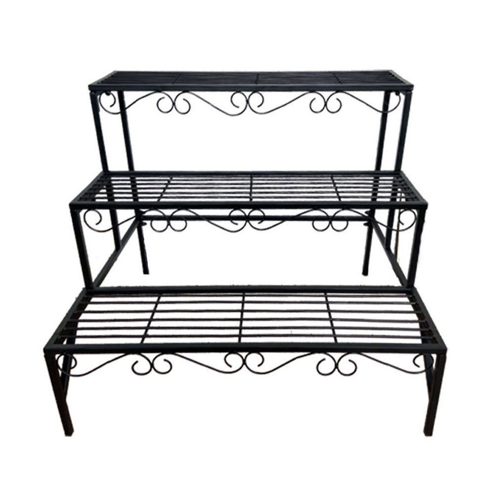 3-tier Metal Garden Plant Stand Shelf Display Rack Flower Pot Holder Storage Organizer