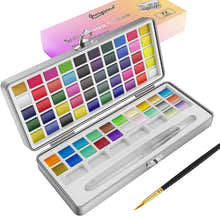 72 Colours Solid Watercolor Paint Palette Brush Set Drawing Portable Art Painting Supplies Kit