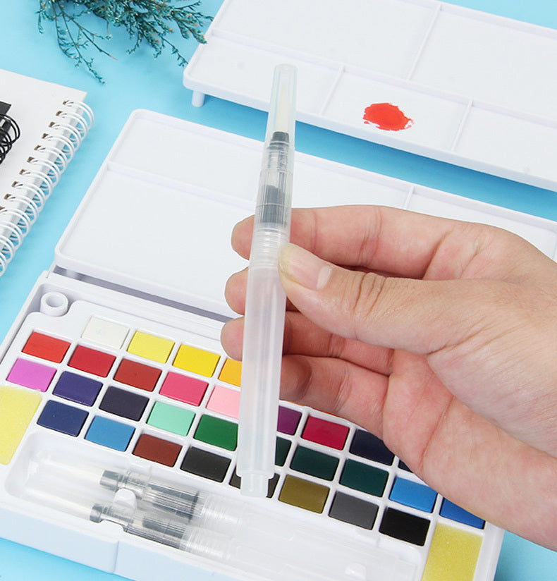 36 Watercolors Palette & 8 Paint Tools: All-in-One Painting & Drawing Supplies Kit