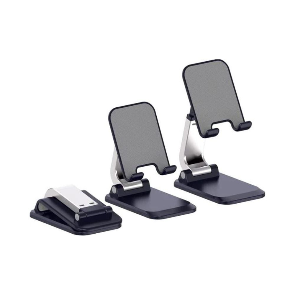 Universal Adjustable Mobile Phone Tablet iPad Desktop Metal Stand Holder (Black)