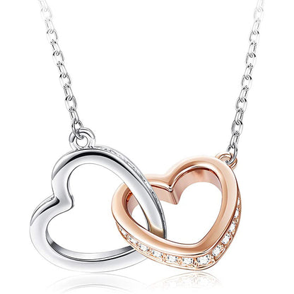 S925 Interlocking Hearts Sterling Silver Necklace