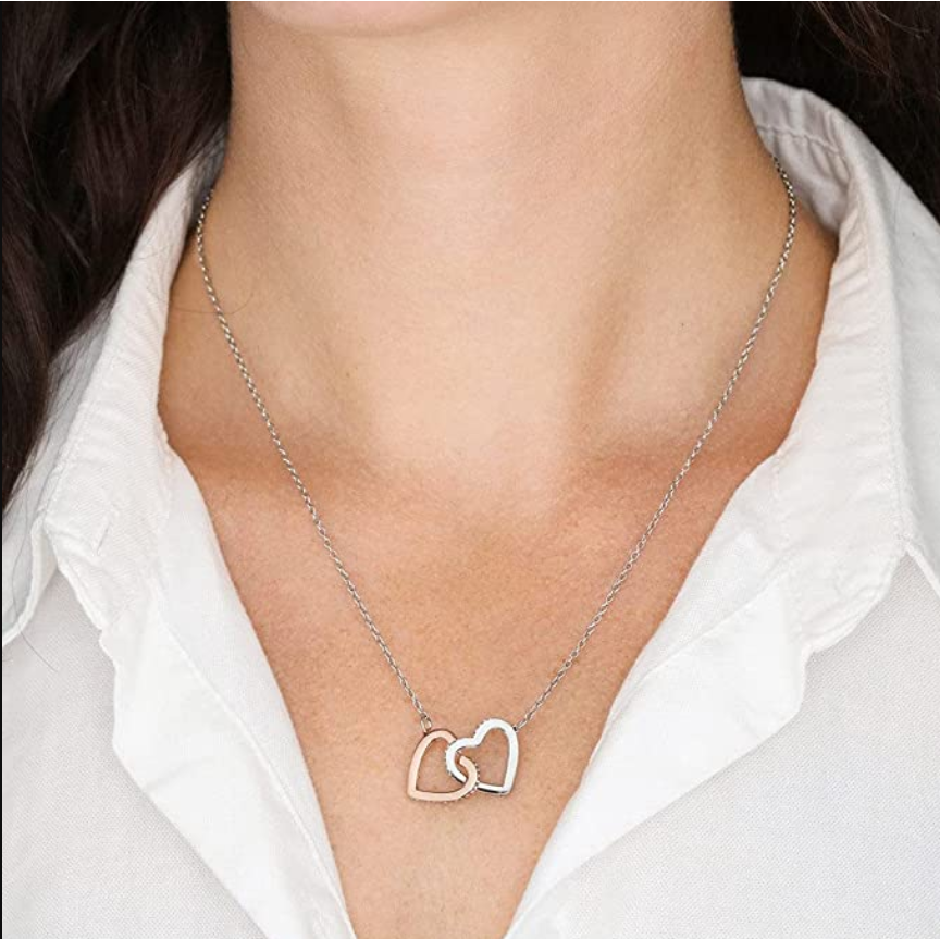 S925 Interlocking Hearts Sterling Silver Necklace