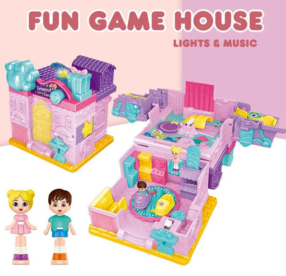 Magic Dollhouse Fun Princess Castle Play House Toy Set Surprise Playset with Music & Lights