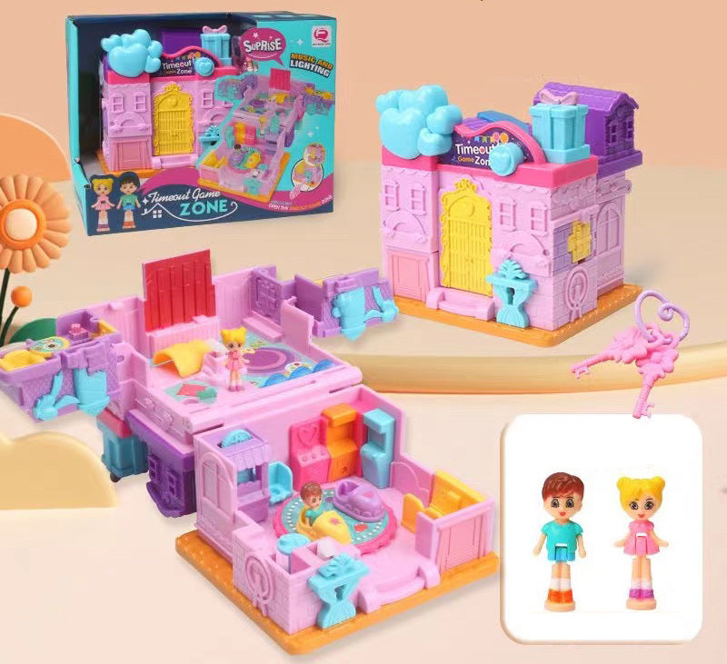 Magic Dollhouse Fun Princess Castle Play House Toy Set Surprise Playset with Music & Lights