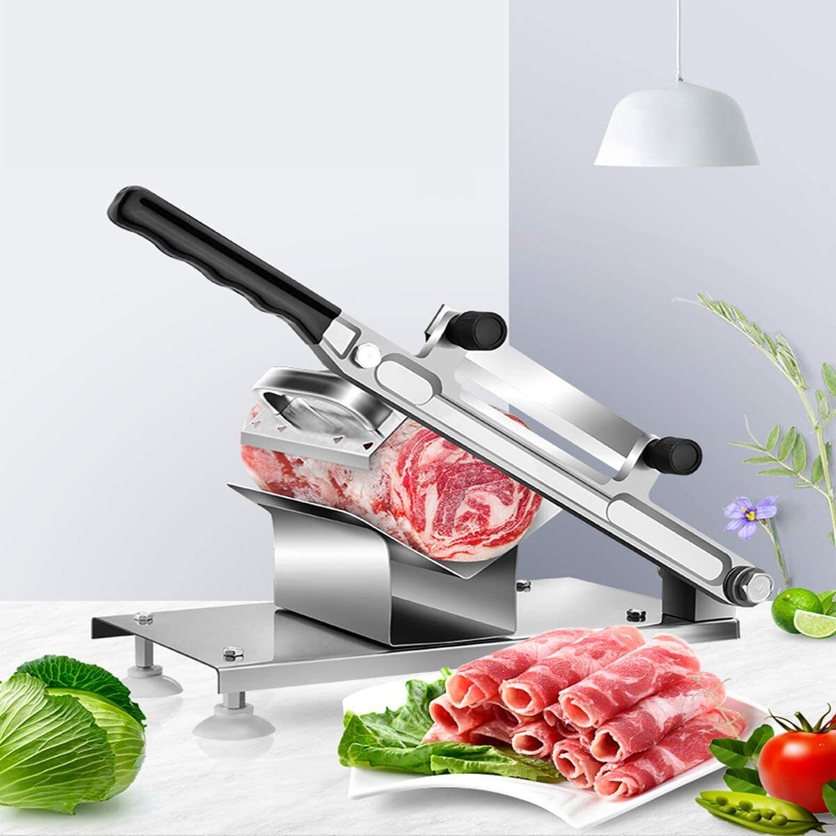 Stainless Steel Meat Cutter Beef Mutton Roll Slicer Food Slicing Machine