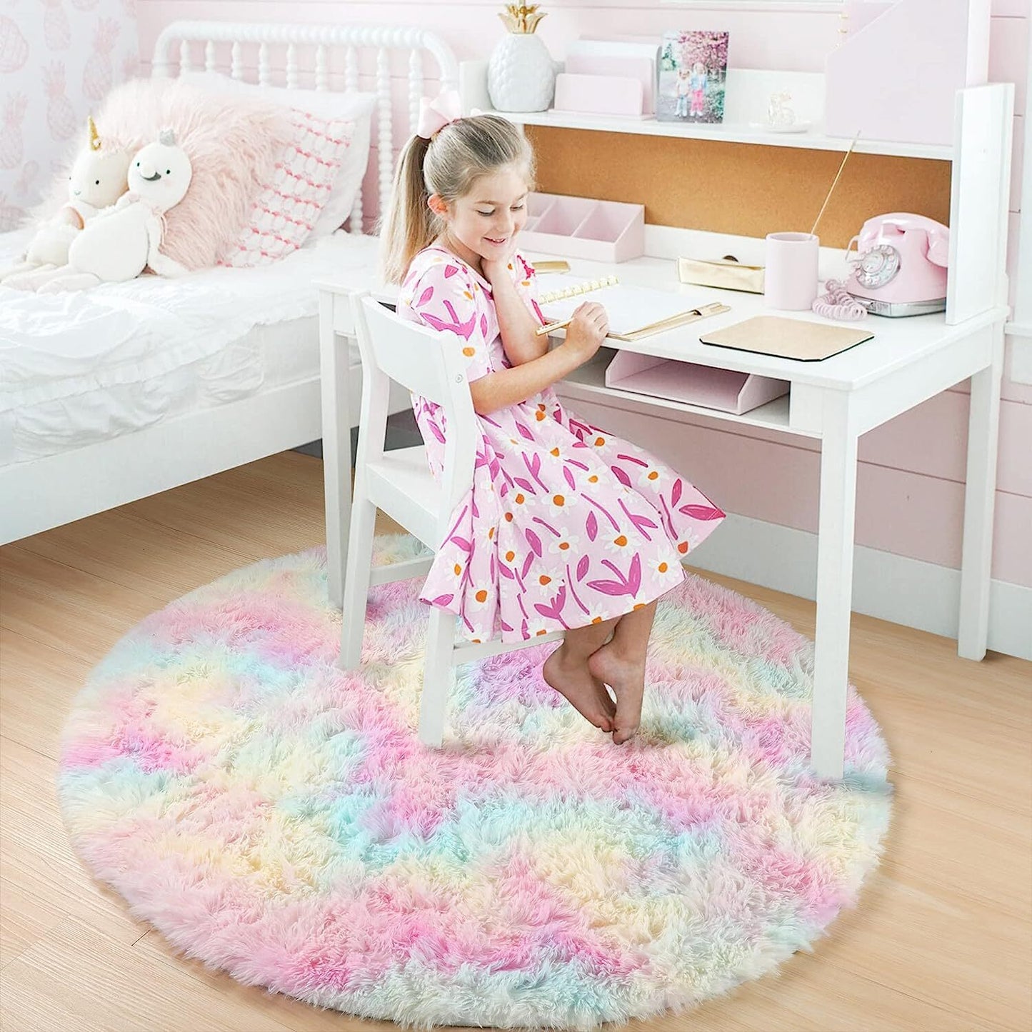 Infinity Round Shag Rug (Rainbow Dream)