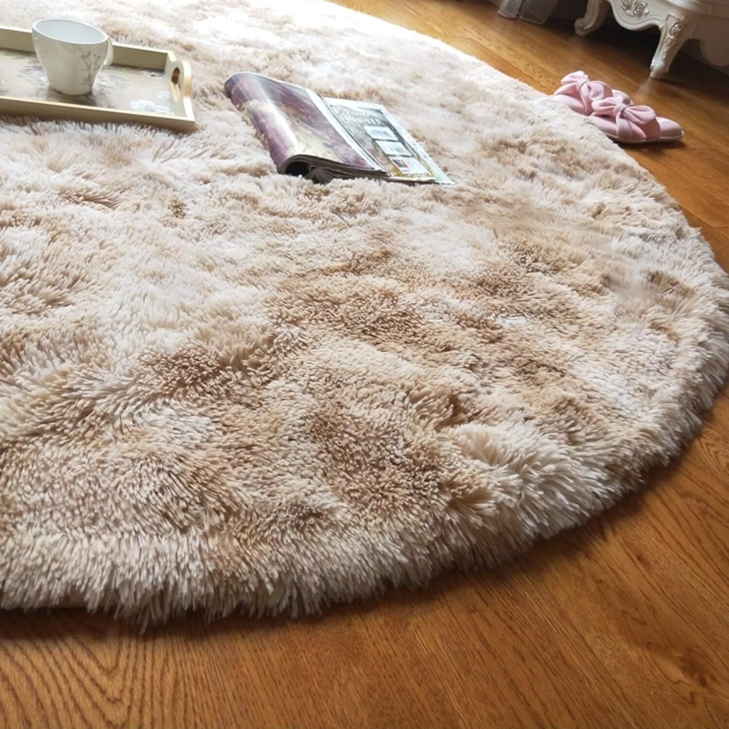 Infinity Round Shag Rug (Tan)