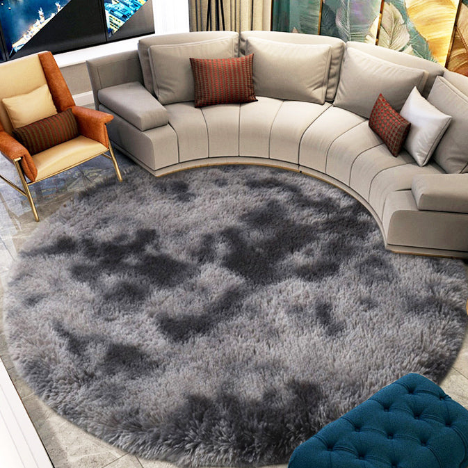 Large 2m Infinity Round Shag Rug (Charcoal & Grey)