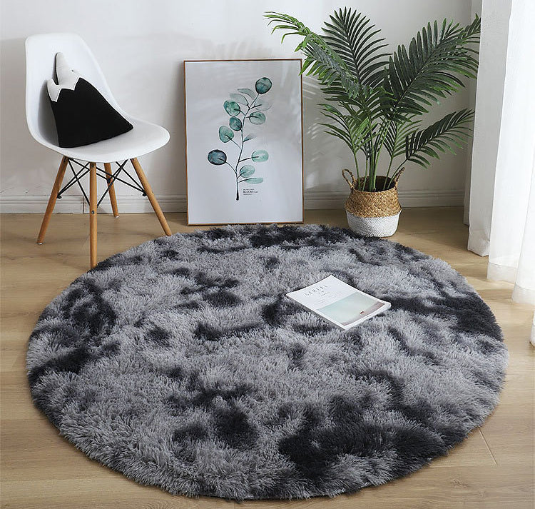 Large 2m Infinity Round Shag Rug (Charcoal & Grey)