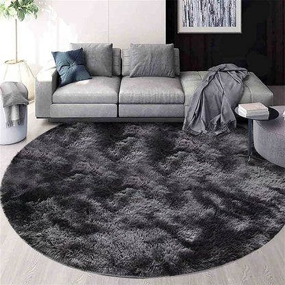 Large 2m Infinity Round Shag Rug (Charcoal & Grey)