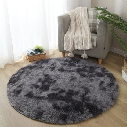 Large 2m Infinity Round Shag Rug (Charcoal & Grey)