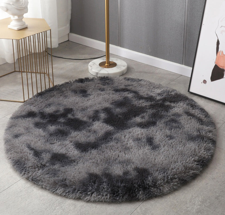 Large 2m Infinity Round Shag Rug (Charcoal & Grey)