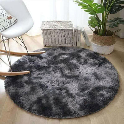 Large 2m Infinity Round Shag Rug (Charcoal & Grey)