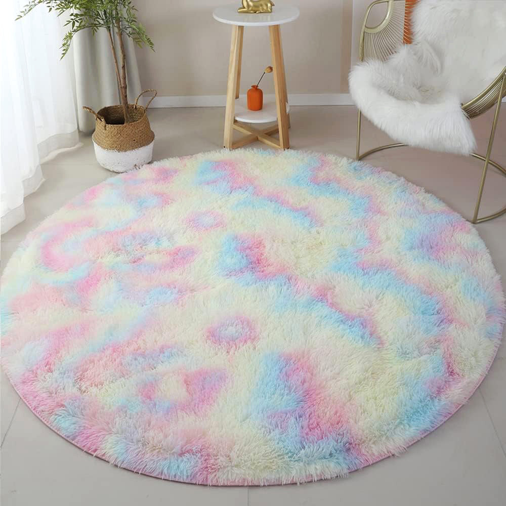 Large 2m Infinity Round Shag Rug (Rainbow Dream)