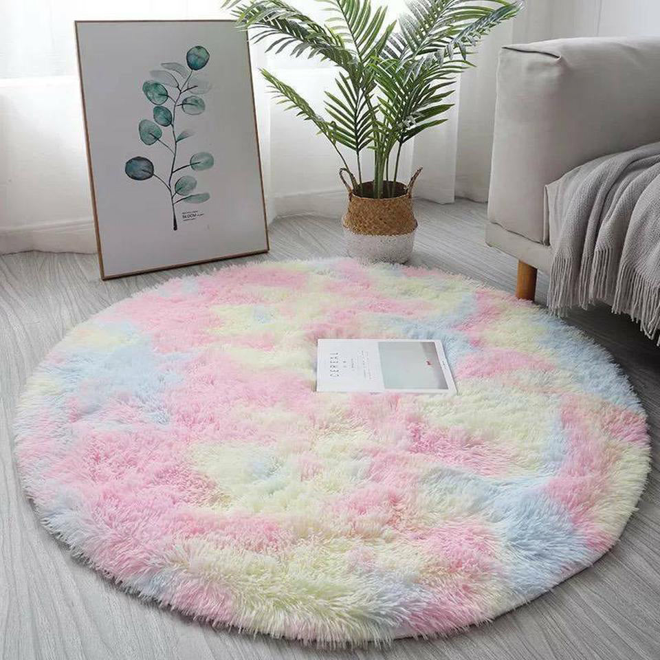 Large 2m Infinity Round Shag Rug (Rainbow Dream)