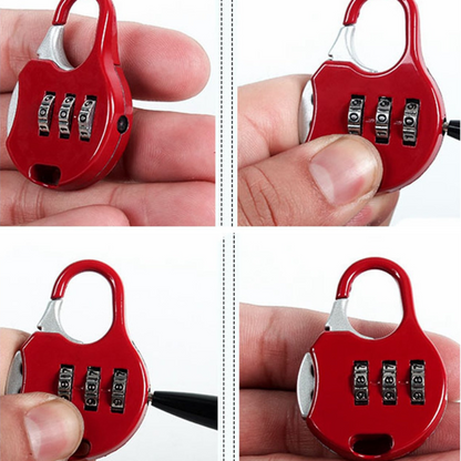 Advanced Round Combination Lock Bags Suitcase Lockers Luggage Padlock (Red)