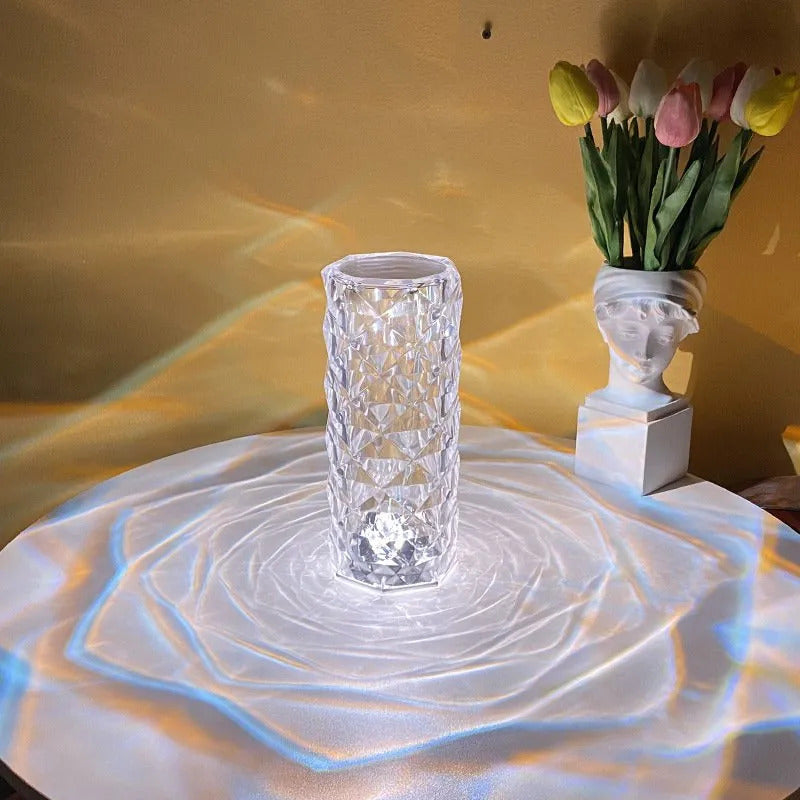 Rose Diamond Crystal LED Table Lamp Touch Sensor Night Light