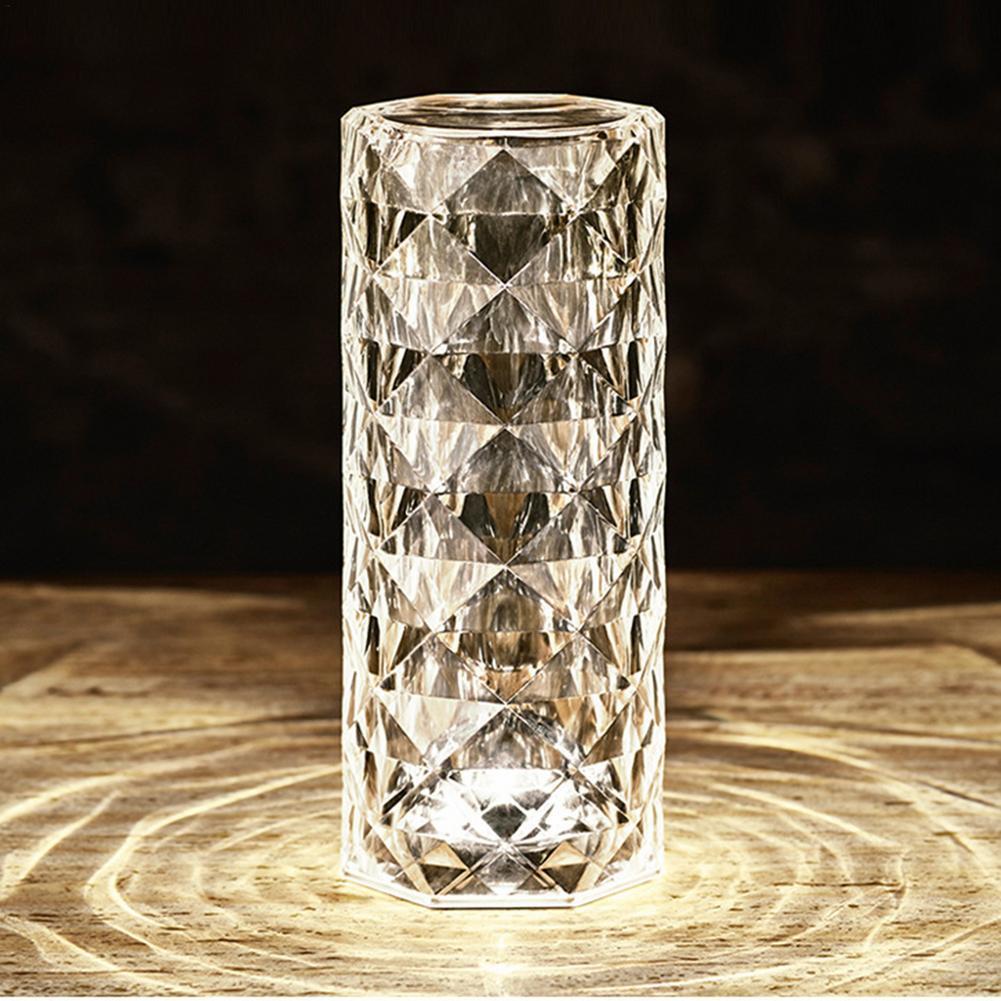 Rose Diamond Crystal LED Table Lamp Touch Sensor Night Light