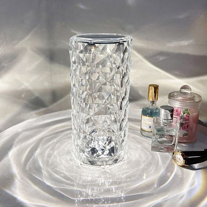 Rose Diamond Crystal LED Table Lamp Touch Sensor Night Light