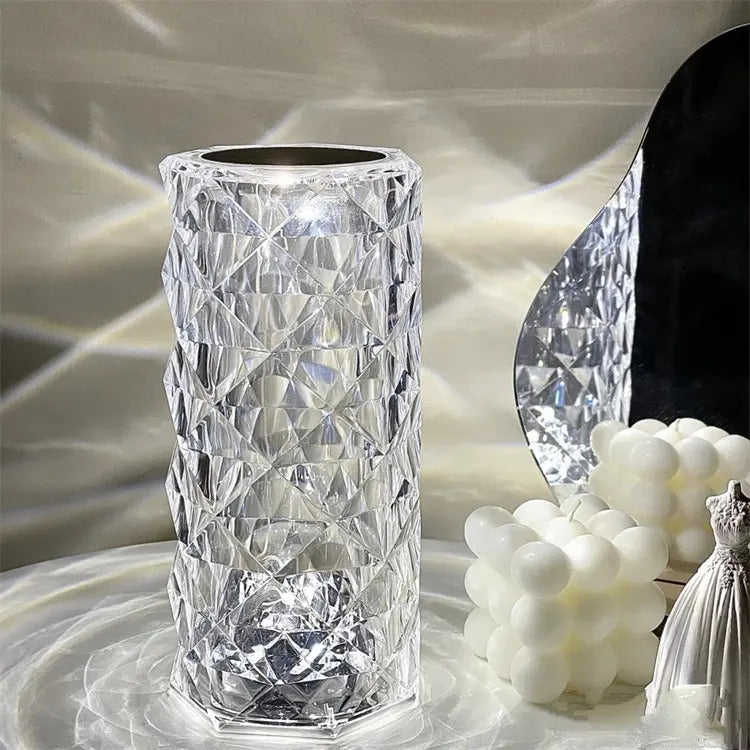 Rose Diamond Crystal LED Table Lamp Touch Sensor Night Light