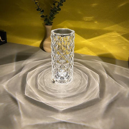 Rose Diamond Crystal LED Table Lamp Touch Sensor Night Light