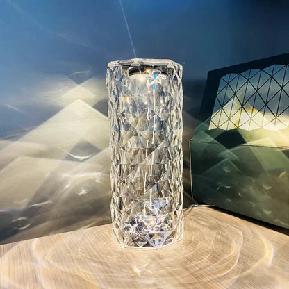 Rose Diamond Crystal LED Table Lamp Touch Sensor Night Light