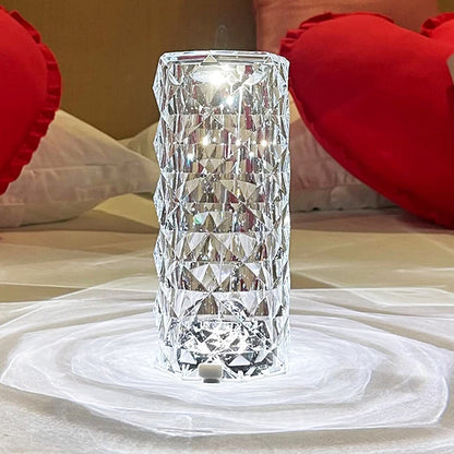 Rose Diamond Crystal LED Table Lamp Touch Sensor Night Light