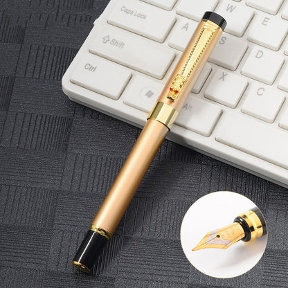 Classic Designer Dragon Metal Ink Fountain Pen (Gold)