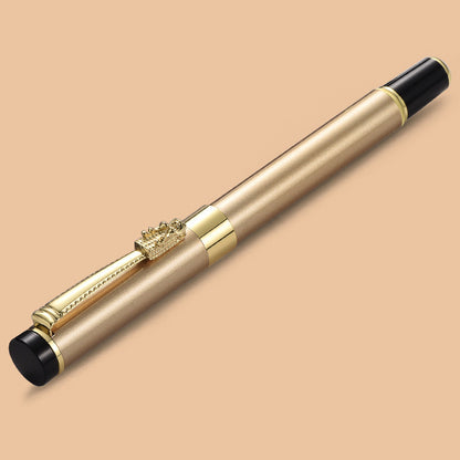 Classic Designer Dragon Metal Ink Fountain Pen (Gold)