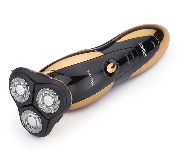 3D Floating 3-Head Rotating Rechargeable Electric Shaver (Gold)