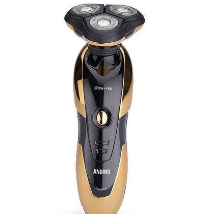 3D Floating 3-Head Rotating Rechargeable Electric Shaver (Gold)