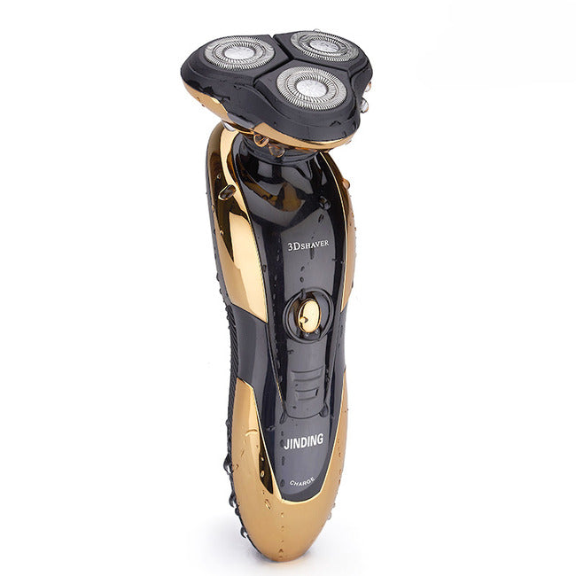 3D Floating 3-Head Rotating Rechargeable Electric Shaver (Gold)