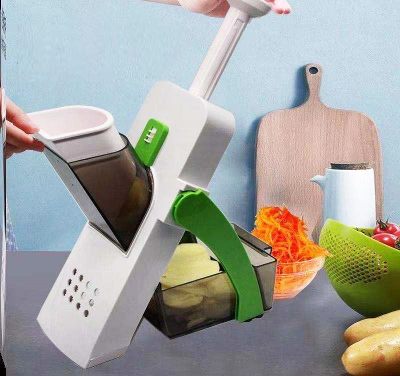 Safe Slice Mandoline Slicer Kitchen Chopper Food Processor Vegetable Dicer Cutter (Green)