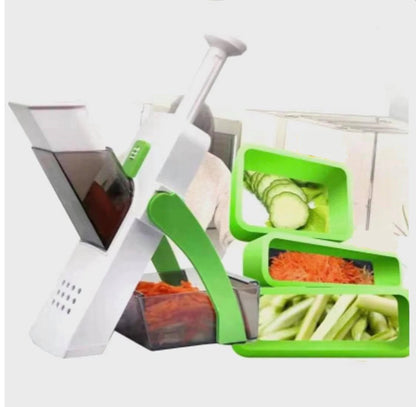 Safe Slice Mandoline Slicer Kitchen Chopper Food Processor Vegetable Dicer Cutter (Green)