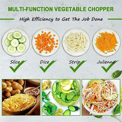 Safe Slice Mandoline Slicer Kitchen Chopper Food Processor Vegetable Dicer Cutter (Green)