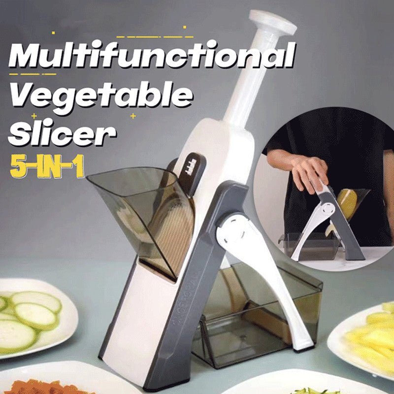 Safe Slice Mandoline Slicer Kitchen Chopper Food Processor Vegetable Dicer Cutter (Grey)