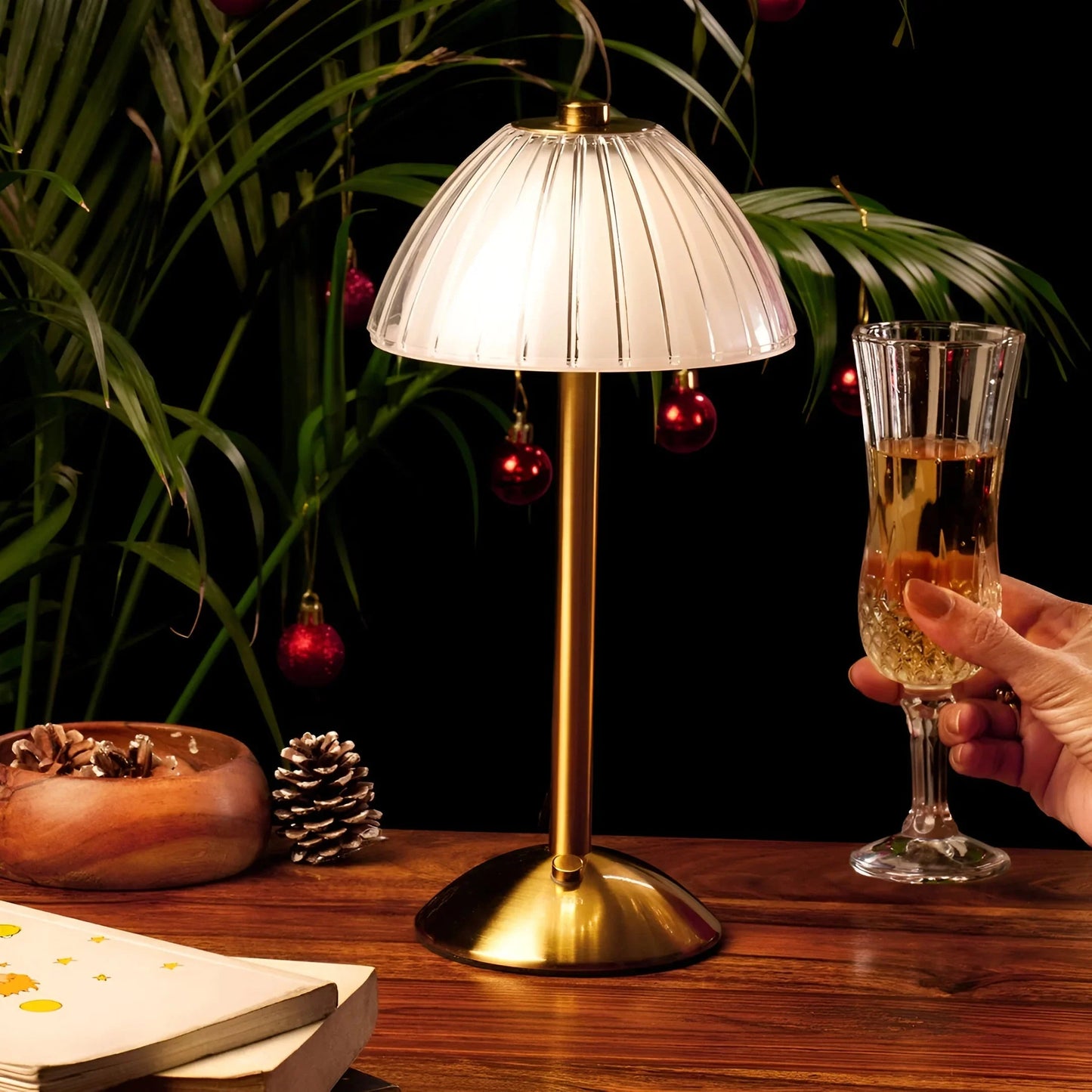 Luxe Crystal Touch Sensor Table Lamp Rechargeable LED Cordless Dimmable Light