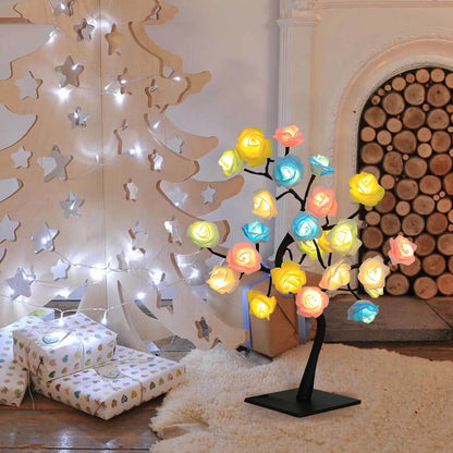 Rose Flower Tree Decorative Lamp LED USB Coloirful Night Light