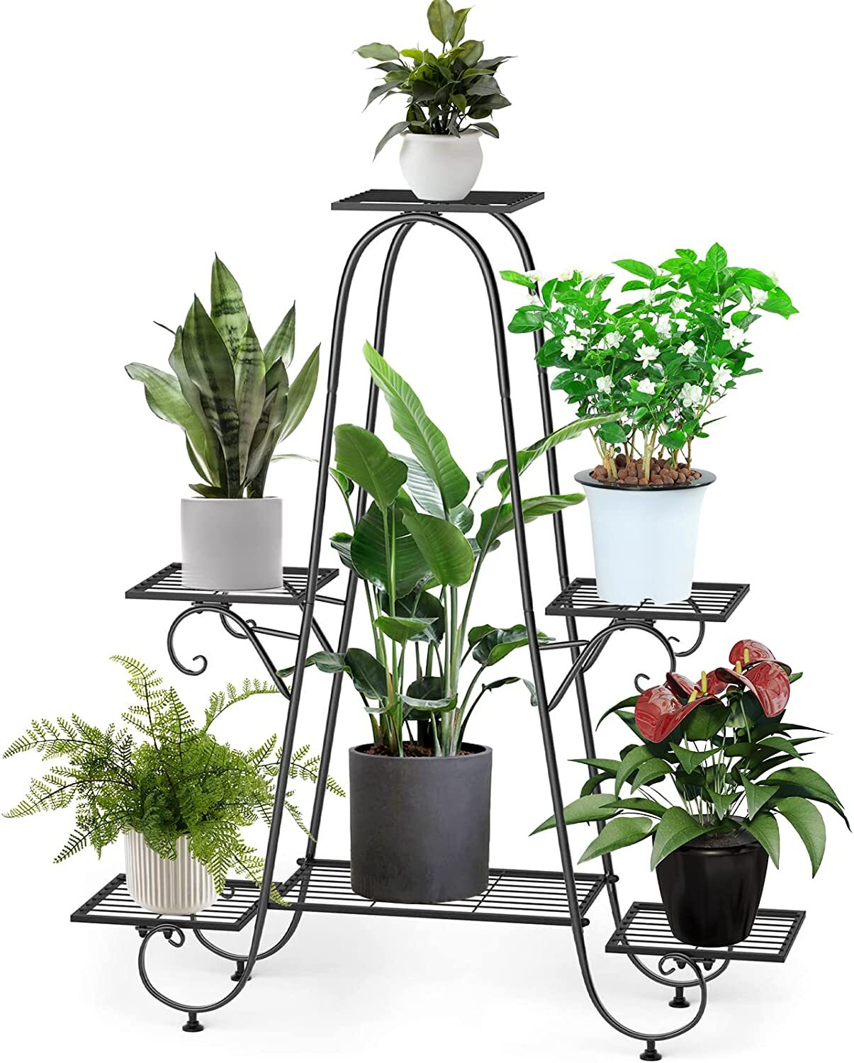 6-tier Metal Plant Stand Shelf Display Rack Flower Pot Holder Garden Storage Organizer