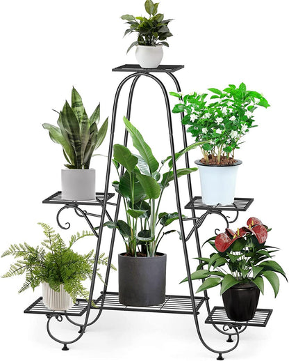 6-tier Metal Plant Stand Shelf Display Rack Flower Pot Holder Garden Storage Organizer